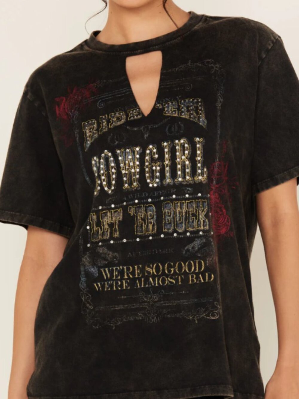 Ride 'Em Cowgirl Black Short Sleeve Graphic Tee Miranda Lambert Idyllwind
